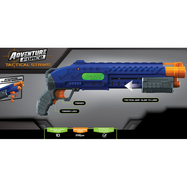 Adventure Force Tactical Strike Ranger Spring-Action Ball Blaster -  Compatible with Nerf Rival