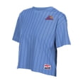 thumbnail image 3 of Women's New Era  Light Blue Colorado Rockies City Connect Throwback Meshback Pinstripe Boxy T-Shirt, 3 of 4