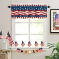 thumbnail image 3 of Independence Day USA National Flag Curtain Valances for Kitchen Windows,Rod Pocket Short Valance Red and Blue Star Stripe on Flax Window Treatment for Living Room Bathroom Bedroom,42" x 18"-1 Panel, 3 of 7