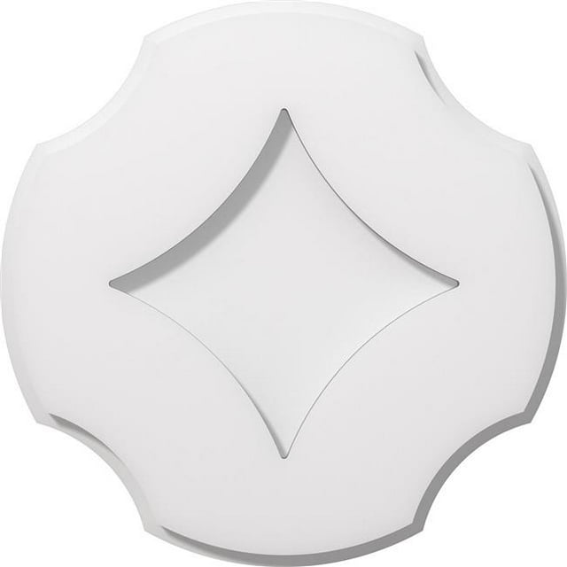 Ekena Millwork CMP12PL 12 in. OD x 4 in. Square Percival Architectural Grade PVC Contemporary Ceiling Medallion