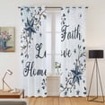 thumbnail image 2 of Texas Star Country Kitchen Curtains Window Panels, Blue Farmhouse Branches Insulated Window Treatment Curtain, Grommet Curtains for Bedroom/Living Room/Bathroom, 2 Piece 42"Wx84"L, 2 of 8