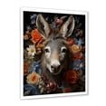 thumbnail image 2 of Designart "Donkey with Colorful Flowers" Animals Framed Wall Art - Traditional Orange Donkey Bedroom Framed Canvas Wall Art, 2 of 6