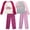 Cream/Magenta-Grey/Pink, variant on Angel Face Girls Pajama Set Soft Plush Fleece Sleep Shirt & Pajama Pants Sleepwear Set 4 Piece
