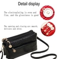 thumbnail image 3 of Bolso bandolera para mujer con cremallera multicapa Negro, 3 of 5