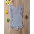 thumbnail image 4 of Gureui Kids Toddler Baby Girls One-piece Swimwear Swimsuit Solid Color Sleeveless Ruffle Backless Sweet Princess Bathing Suit, 4 of 8