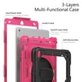 thumbnail image 6 of For iPad 9th/8th/7th Generation 10.2 inch Case, 360 Rotating Shockproof Cover with Stand, Screen Protector, Shoulder Strap, Rose PC, 6 of 7