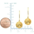thumbnail image 2 of Boucles d'Oreilles Pendantes Boule en Or Jaune 14 K, 2 of 2