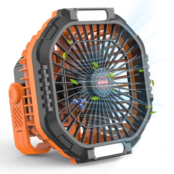Camping Fan - 3-in-1 Portable Fans, 7800mAh Battery Powered Fan Battery Operated Rechargeable Portable Outdoor Tent Fans with Hanging Hook, Cordless, 4 Speeds, Remote Control - Orange