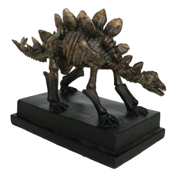 Faux Taxidermy Stegosaurus Dinosaur Fossil Figurine On Museum Display Base Stand