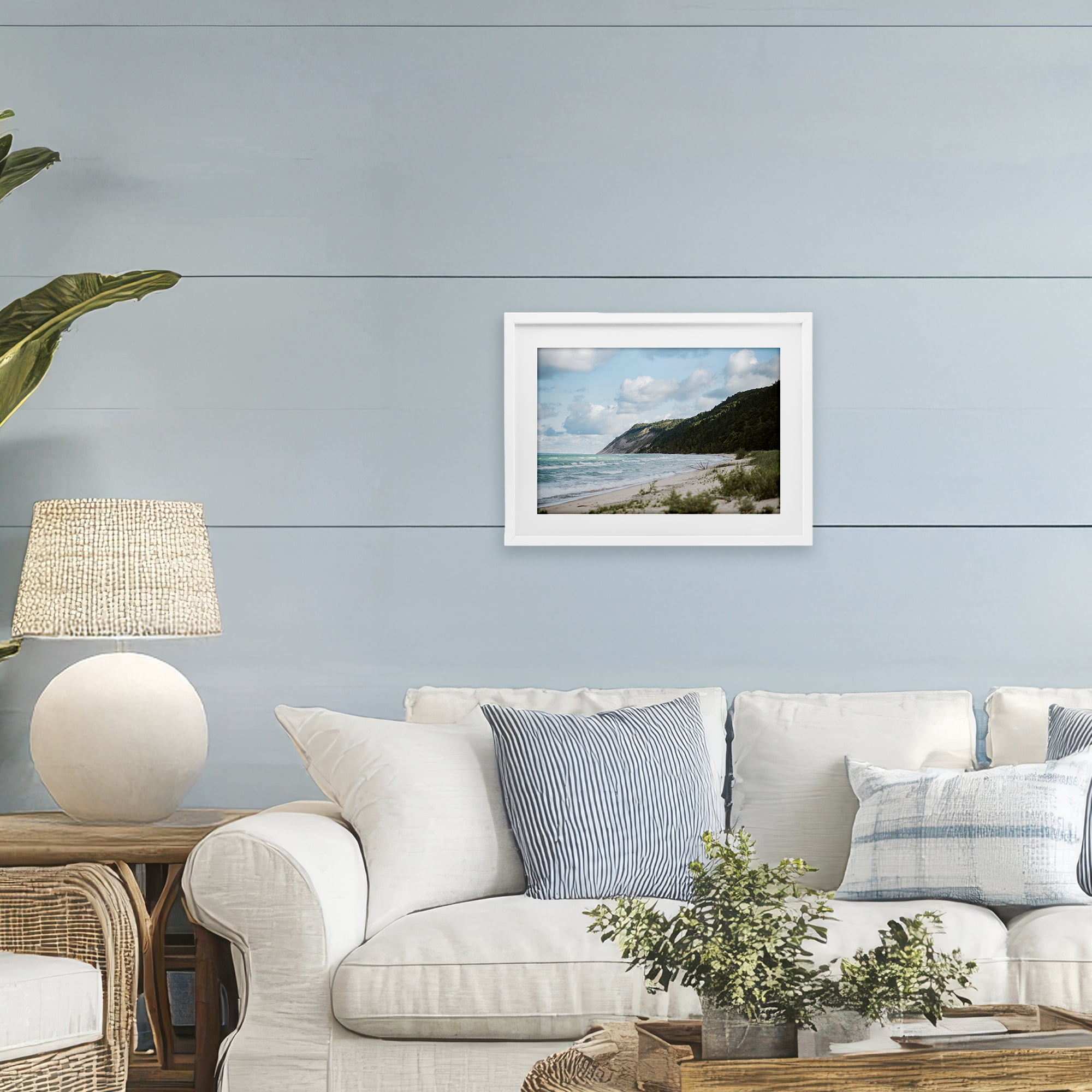 Stupell Industries Sleeping Bear Cliff White Framed Print Under Glass, design by Amy Carroll