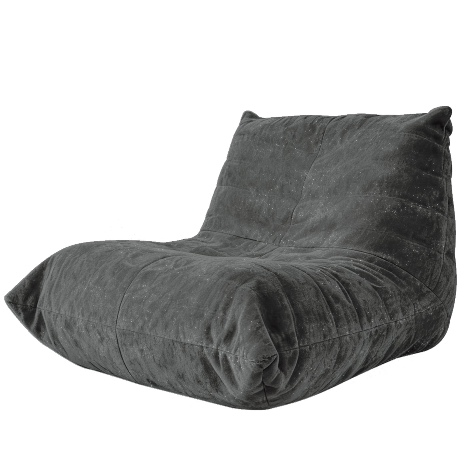 Ergonomic Bean Bag Chair with 5-Way Body Support, Oversized Floor Lounger with Shiny Chenille Fabric, Cozy Sofa for Living Room, Reading Nook, Warm Grey