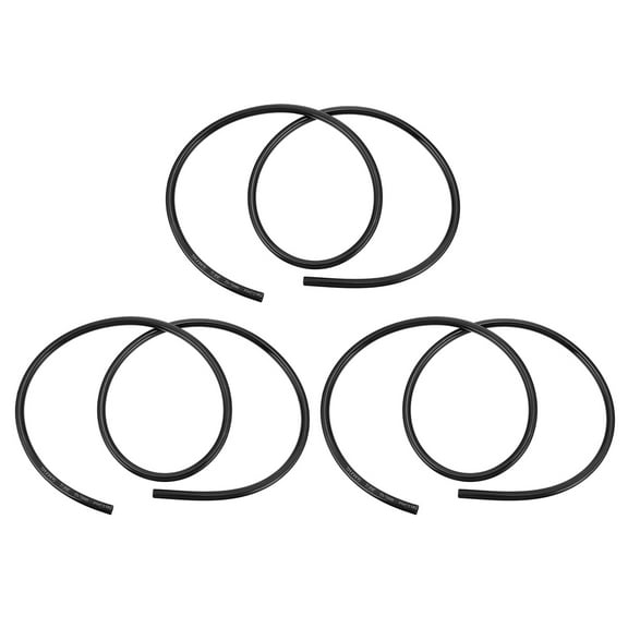 NICERIO 3Pcs PU Fuel Hose for Motorcycle and Car Black Auto Fuel Tube Practical