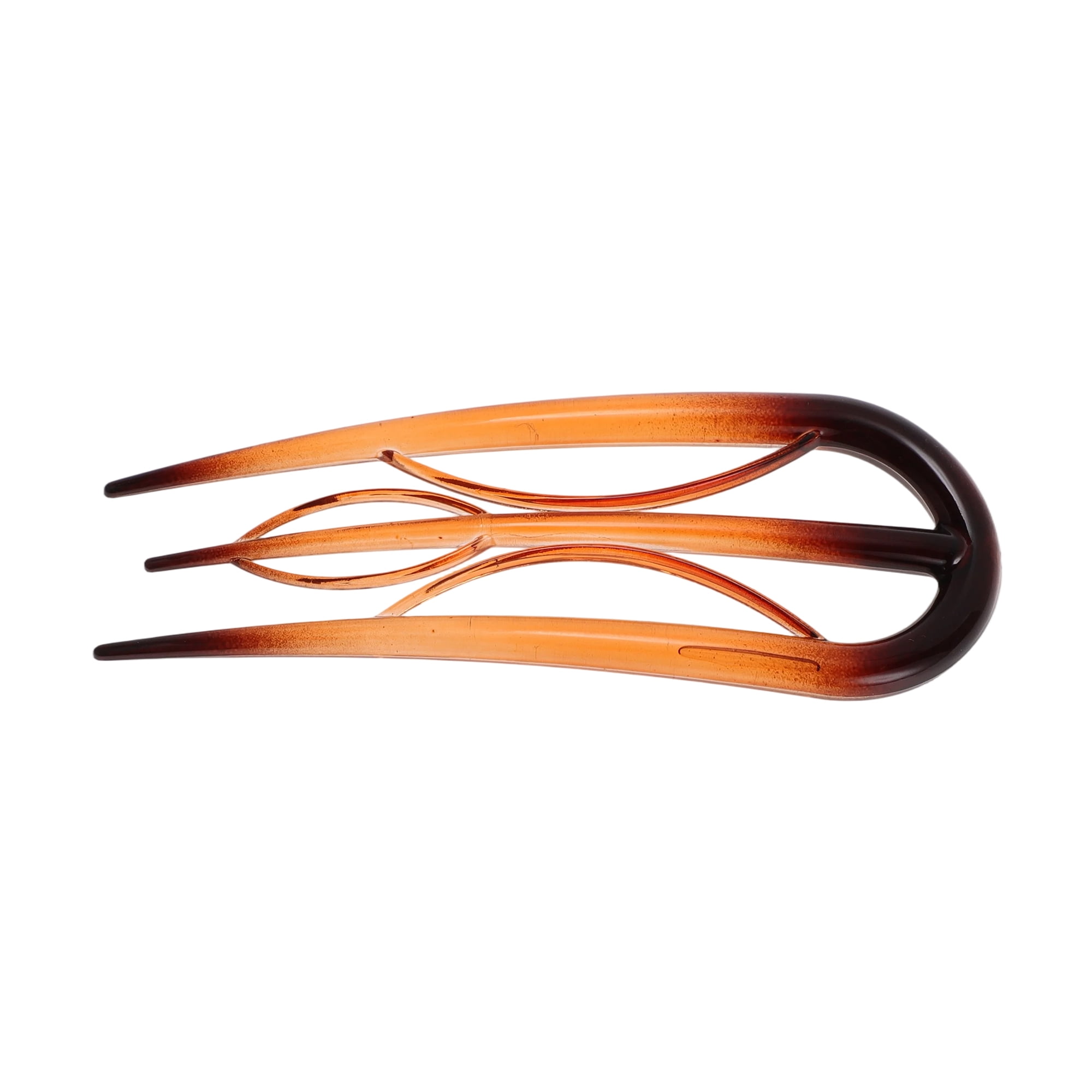 Unique Bargains U-shaped Hair Pin 3.94"x1.50" 1 Pc Transparent Brown