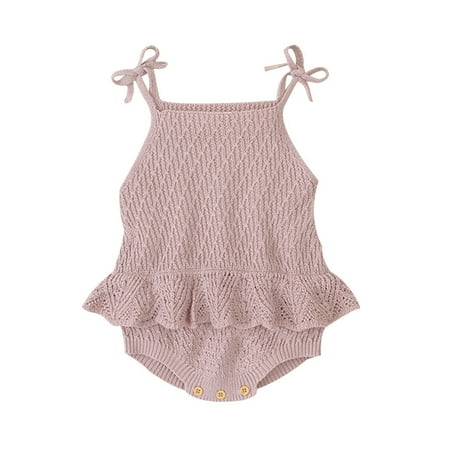 

TAIAOJING Baby Romper Summer Bodysuit Girls Solid Infan Soft Clothes Cotton Girls Romper&Jumpsuit One Piece Outfits 6-12 Months