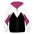 thumbnail image 4 of Sudadera con capucha de Spiderman Gwen Miles Morales para niños, chaquetas con estampado de araña 3D, abrigos con cremallera, ropa de Anime de superhéroe, 4 of 5