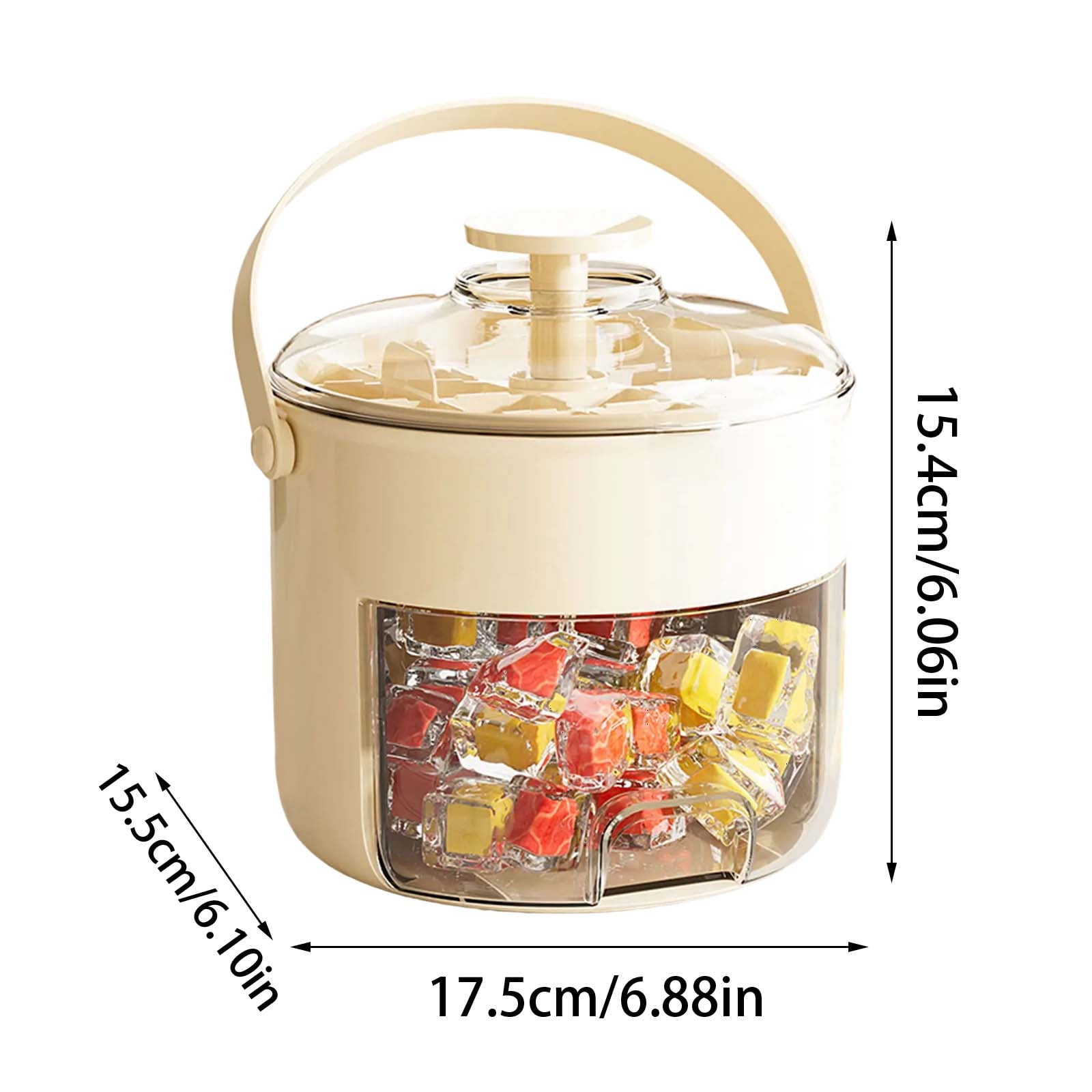 Ice Cube Tray with Lid and Bin,42 Grid Ice Cube Mold Two Layer Storage Box,Flexible Ice Cube Trays One-Click Demolding,Pull-Out Ice Drawer with Portable Handle,Whiskey Cocktail Tools Cream Maker