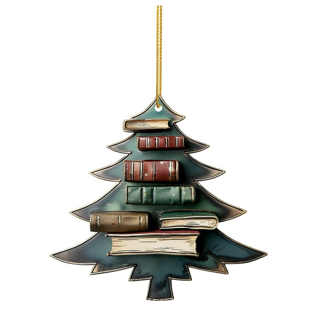 New Christmas Book Tree Pendant Winter Acrylic Flat Pendant Mini Easter Decorations Easter Flowers Fresh Cut Christmas Decorations Set Christmas Mailbox Garland Rosary Beads for Car