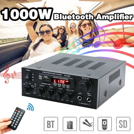 900W/800W 110V EQ HIFI High Power Amplifier B luetooth Home Theater Stereo Receiver Karaoke with Wireless Streaming, MP3/USB/SD/AUX/AV/FM Radio For Phone PC TV MP3 (Best 500 Av Receiver)