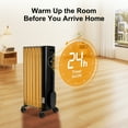 thumbnail image 2 of Romswi Oil Filled Radiator with 4 Modes, Electric heater with Remote and Wheel, Led Display, Digital Thermostat, 24H ON OFF Timer, Child Lock, Overheat & Tip-Over Protection,Indoor 1500W Black, 2 of 9