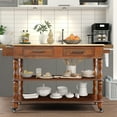 thumbnail image 2 of 56'' Rolling Kitchen Island With Storage, 2-sided Kitchen Island Cart On Wheels With 2 Drawers, Wine And Spice Rack, Large Kitchen Cart For Home Kitchen Dining Room, 2 of 9