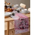 thumbnail image 6 of Ldtrchee Pink Christmas Tree Table Runner 60 Inches, Xmas Tree Oil Painting Bed Runner Dresser Scarves Tabletop for Indoor Outdoor Parties/Ceremony/Banquet, 13" x 60", 6 of 8
