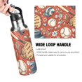 thumbnail image 2 of ALAZA Baseball Flowers Water Bottle Insulated Flask Stainless Steel Straw Lid 20 oz, 2 of 6