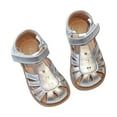 thumbnail image 4 of Povozer Toddler Girls Sandals Soft Rubber Princess Flat Shoes Summer Girl Shoes(Silver,13 Little Kid), 4 of 9