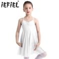 thumbnail image 2 of IEFiEL, vestido de baile de Ballet para niñas, tirantes finos con espalda cruzada para niños, leotardo de gimnasia, vestido de disfraz de baile tutú de Ballet, 2 of 5