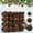 Brown, variant on 46 Pcs Brown Flocked Christmas Balls - Velvet Felt Xmas Tree Ornaments, Plastic Hanging Decor for Holiday Home Fireplace Porch, Gingerbread Nights Festive Decoration