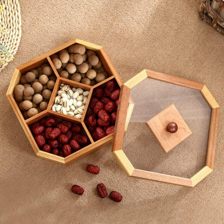 Multi-Compartment Snack Serving Tray Snacks Storage Box Dry Fruit Container  Storage Box for Nut Candy Dried Fruit Multi-Compartment Snack Serving Tray  Snacks Storage Box Dry Fruit Square Division 