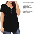 thumbnail image 6 of V-neck Shirt Women's Plus Size Tunic Top Summer Short Sleeve V-neck Button Up Shirt Loose Fit Flowy Blouse for Beach Office Party Wear Women V-neck, 6 of 6
