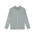 thumbnail image 6 of Hansber Men's Hiking Shirts UPF 50+ UV Rash Guard Long Sleeve Zipper Hoodie Jacket Outdoor Fishing Grey 4XL, 6 of 7