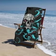 thumbnail image 4 of PHYHOO Skull Oversized Quick Dry Microfiber Beach Towel Skull Tentacles Lightweight Sand Free Towel Super Soft &amp; Absorbent for Travel Swimming Sports 30x60in, 4 of 8