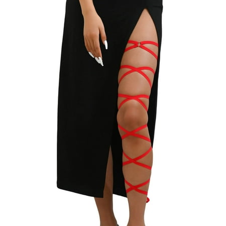 Midwennn Women s Punk Lingerie Full Waist Garter Belts Set Strappy Frame Cage Rave Bras Leg Belts Lingerie Tops for Women Lace