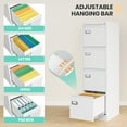 thumbnail image 6 of STANI 4 Drawer White File Cabinet with Lock, Vertical Filing Cabinets for Home Office, Metal Locking Office File Storage Cabinets with Drawers for Legal/A4, 6 of 11