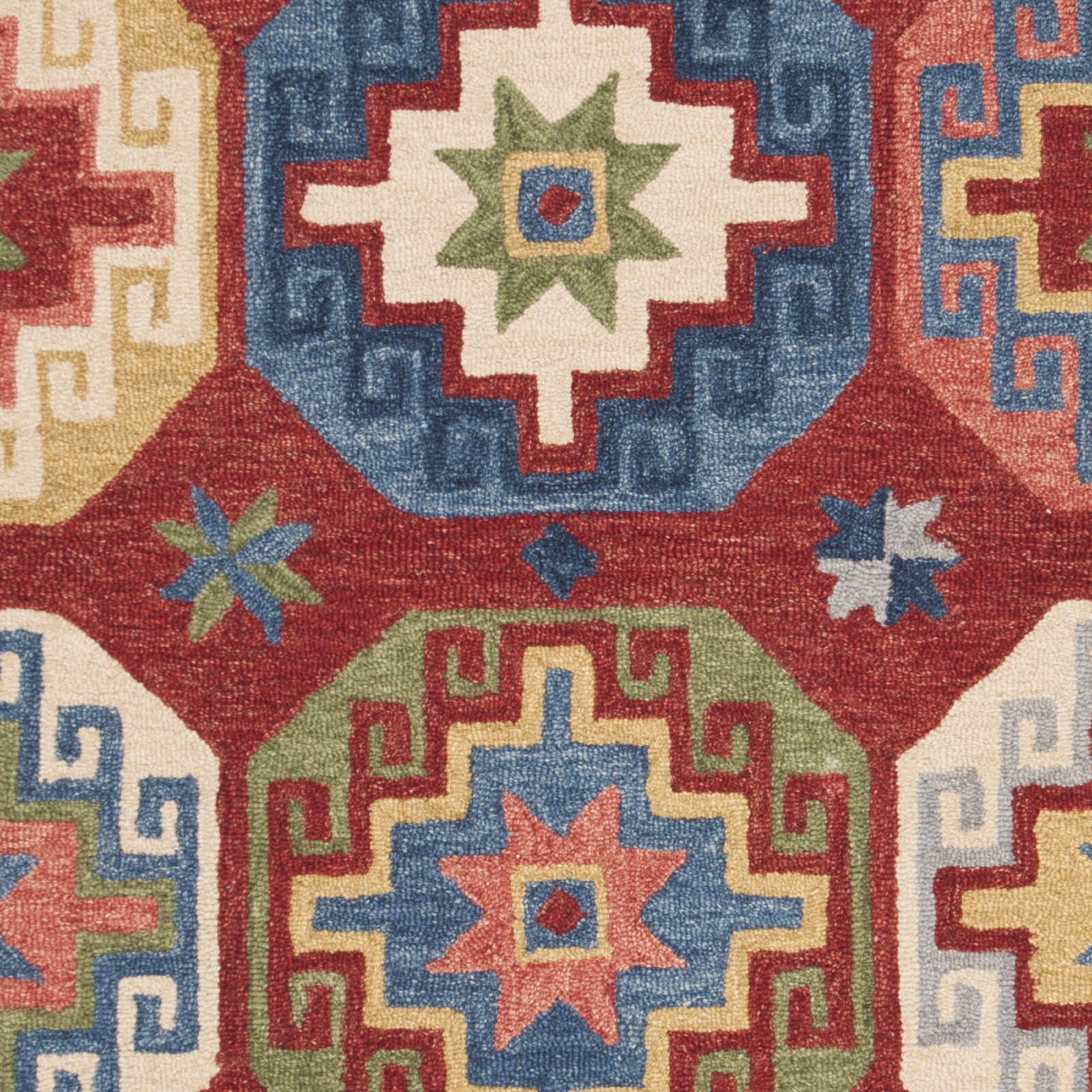 SAFAVIEH Aspen Collection APN802Q Handmade Red / Blue Rug