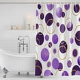 thumbnail image 2 of Purple Polka Dots Shower Curtain Set - Standard 72" x 72" Washable Bathtub Curtain with 12 Hooks, Modern Abstract Art Waterproof Fabric Stall Shower Curtains for Bathroom/Bathtub Décor, 2 of 6