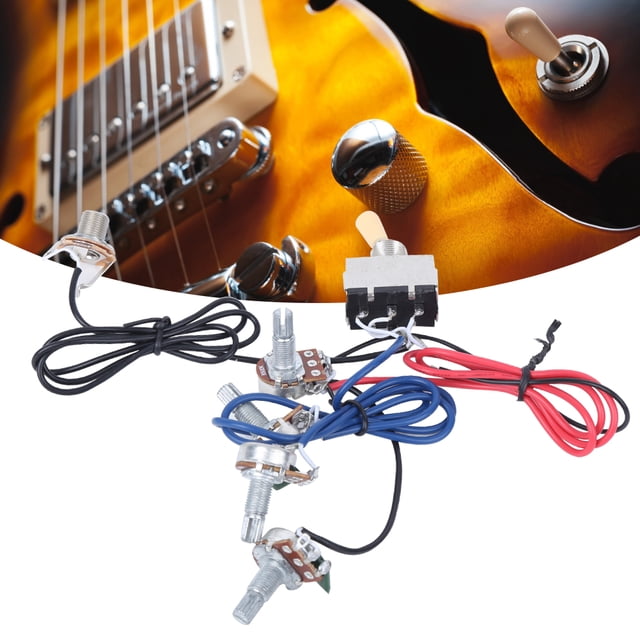 Prewired Guitar Wiring Harness Kit, 3 Way Switch, Wire Accessories, Easy Install, Compact Body for Electric Guitars