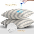 thumbnail image 4 of Throw Pillow Covers 26x26 Inch Set of 2, Blue Striped Waterproof Outdoor Pillow Covers, Modern Farmhouse Stripes Rustic Decorative Cushion Pillowcases for Couch, Sofa, Bed, Garden, Patio, 4 of 9