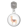 thumbnail image 1 of Delight Jewelry Silvertone Domed Llama Lord Guide Me Charm Bead, 1 of 4