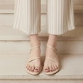 thumbnail image 3 of Cushionaire CHAI Flat Strappy Sandals for Women, Comfortable Dressy Summer Slip-On Sandal with Memory Foam, 3 of 12