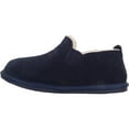 thumbnail image 5 of Mens Genuine Sheepskin Easy Slip On Twin Gusset Winter Slipper Boot - Navy - US 7, 5 of 7