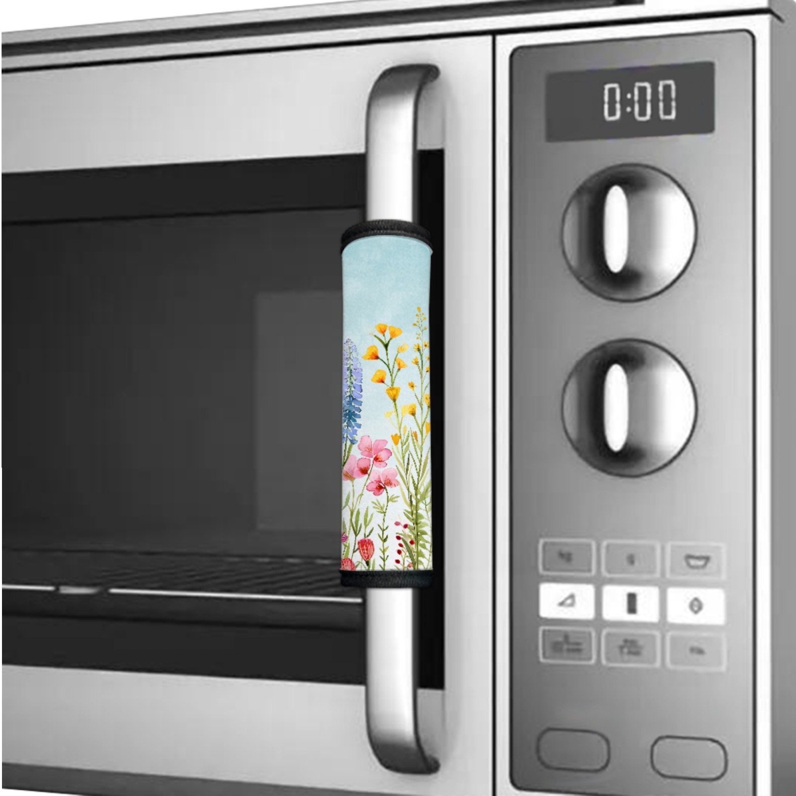 SEANATIVE Refrigerator Door Handle Covers Set of 6 Anti-Skid Anti-Static Kitchen Appliance Decor Handles Washable Fabric Keep Off Smudges, Fingerprints, Wear and Tear, Stains, Light Blue Sky Flowers