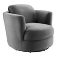 thumbnail image 2 of Modway Fauteuil Pivotant en Velours de Performance, Gris, 2 of 9