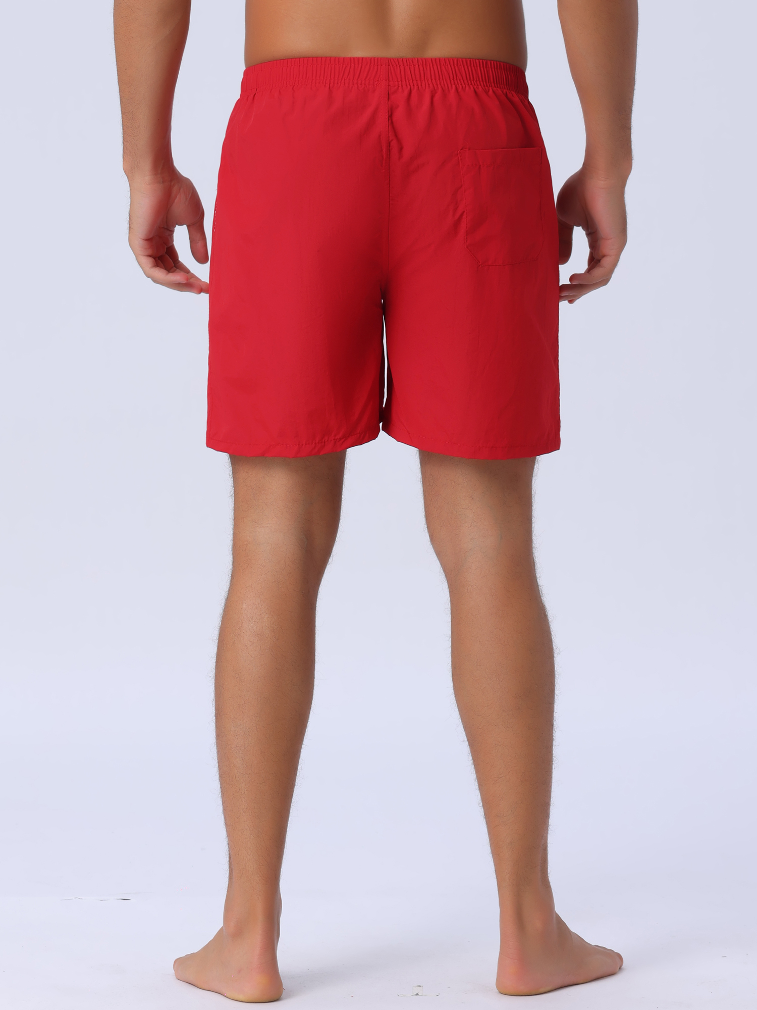 DARING DIVA Men's Elastic Waist Drawstring Surfing Board Shorts 32 Red