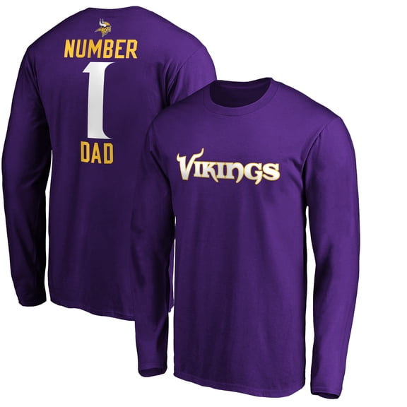 Men's Purple Minnesota Vikings #1 Dad Long Sleeve Team Logo T-Shirt