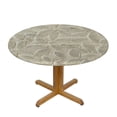 thumbnail image 3 of WYYP Circles Leaves Outdoor Fitted Polyester Fiber Tablecloth White, 3 of 8