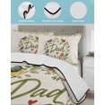 thumbnail image 3 of Quilt King Size Bedding Set, Happy Father's Day Reversible Summer Quilt 3 Pieces, Summer Botanical Leaves Birds Lightweight Bedspreads Coverlets with 2 Pillow Shams for All Seasons, 3 of 5