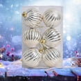 thumbnail image 5 of Christmas Hand-painted Decorative 6cm Pumpkin Pattern Glitter 6pc Christmas Tree Pendant Christmas Set, 5 of 5