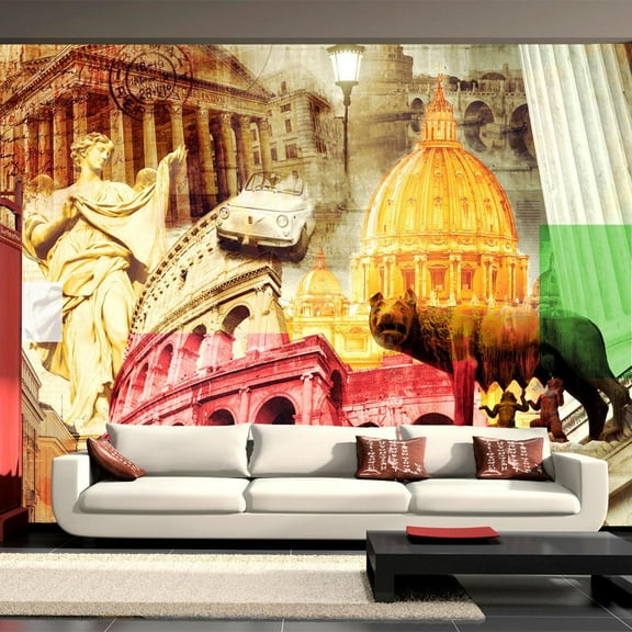 Tiptophomedecor Cityscape Wallpaper Wall Mural - Rome - Collage